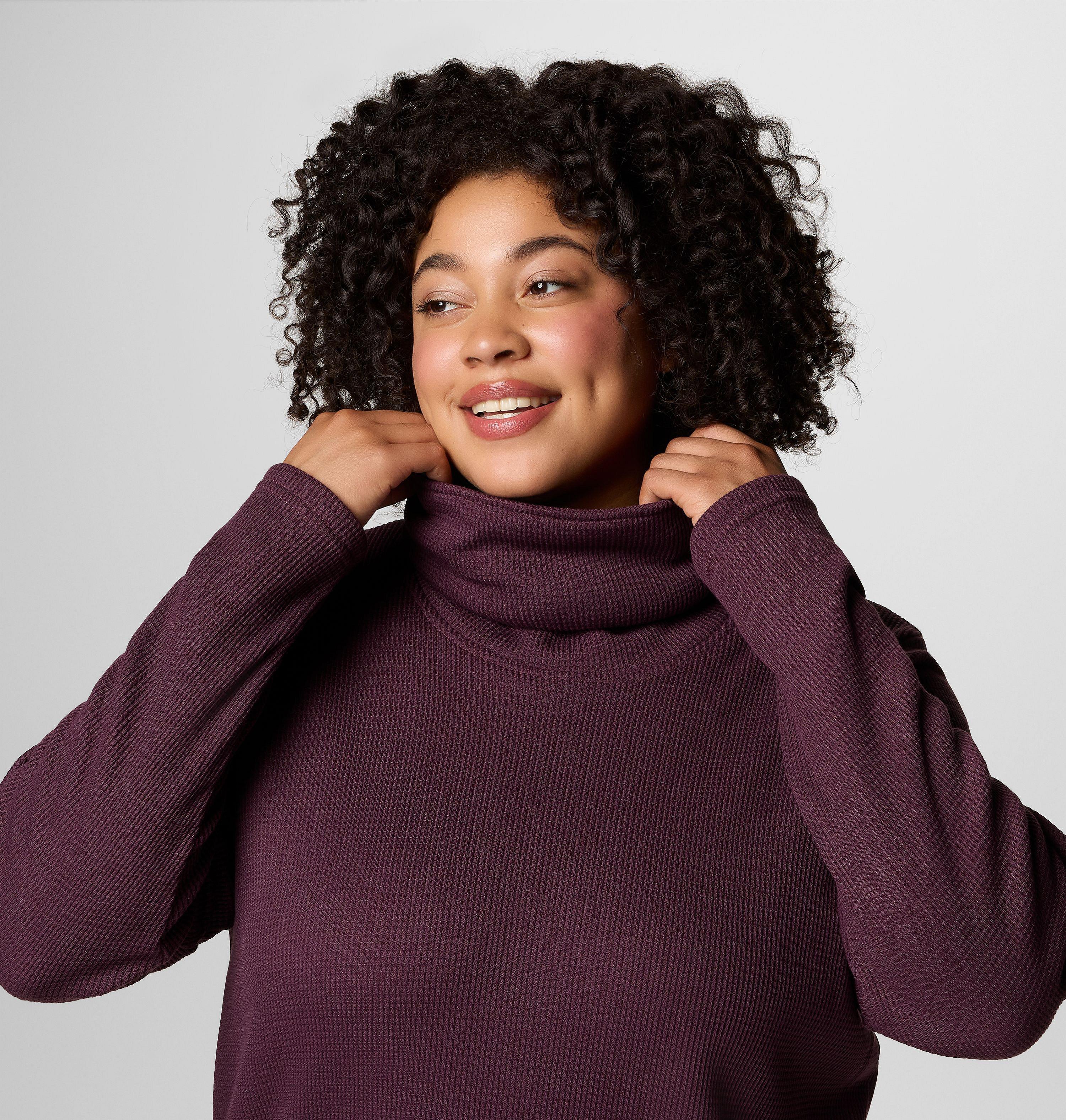 Women's Holly Hideaway Waffle Cowl Neck Pullover - Plus Size 5