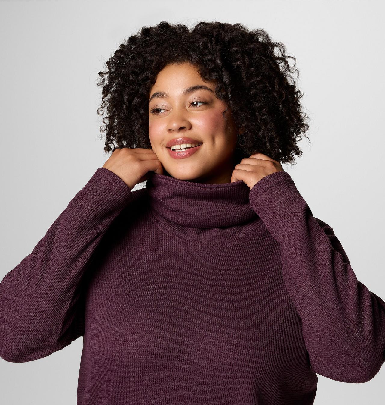 Women's Holly Hideaway™ Waffle Cowl Neck Pullover - Plus Size 5