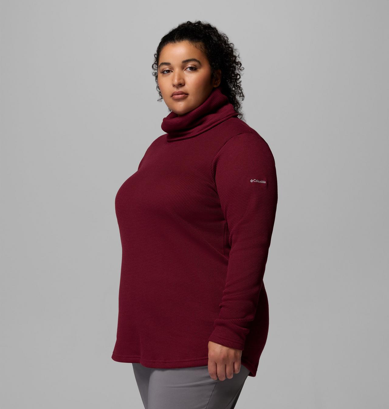 Women's Holly Hideaway™ Waffle Cowl Neck Pullover - Plus Size | 624 | 1X 4