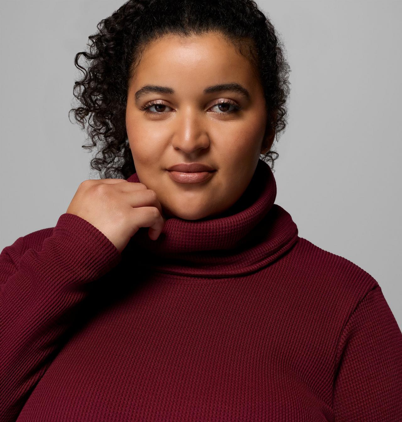 Women's Holly Hideaway™ Waffle Cowl Neck Pullover - Plus Size | 624 | 1X 5