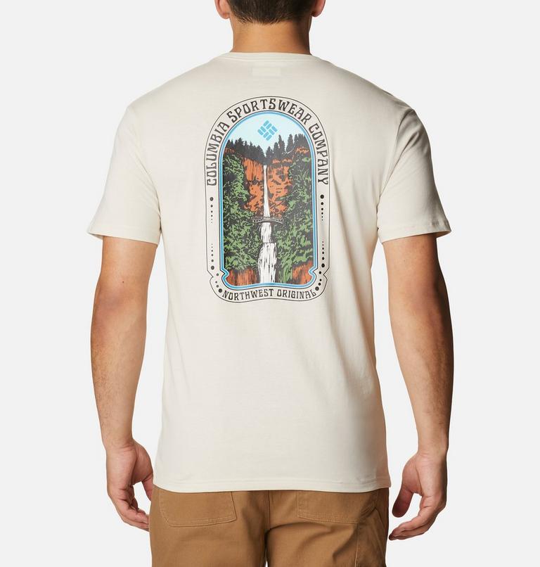 Men's Cavalry Trail Graphic T-Shirt, Color: Chalk, Retro Multnomah Graphic, image 1