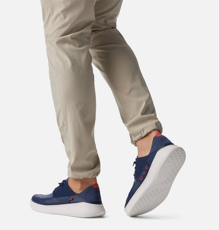 Men's Boatside Relaxed PFG Shoe, Color: Collegiate Navy, Sunset Red, image 10