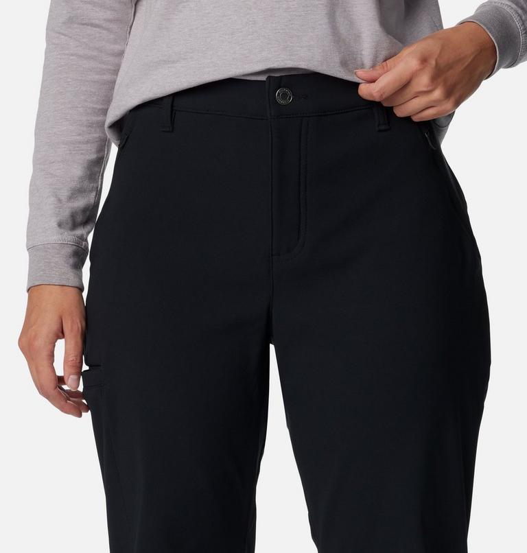 Women's Back Beauty Soft Shell Sun Protecting Hiking Trousers, Color: Black, image 4