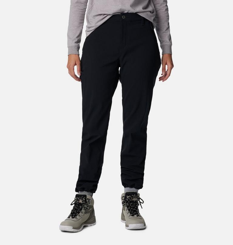 Women's Back Beauty Soft Shell Sun Protecting Hiking Trousers, Color: Black, image 7