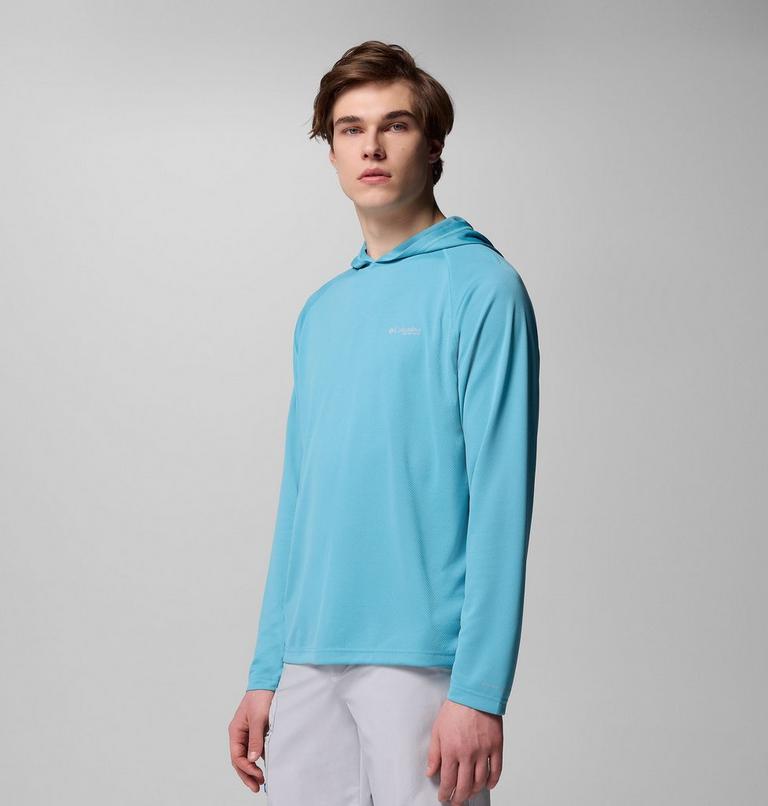 Sudadera técnica con capucha PFG Solar Stream para hombre, Color: Vintage Blue, image 4