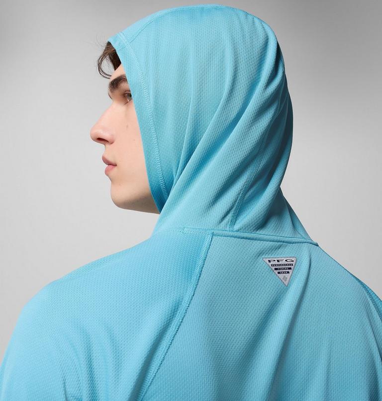 Sudadera técnica con capucha PFG Solar Stream para hombre, Color: Vintage Blue, image 5