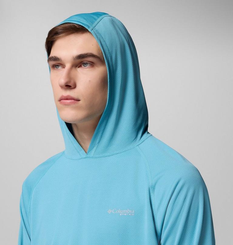 Sudadera técnica con capucha PFG Solar Stream para hombre, Color: Vintage Blue, image 6