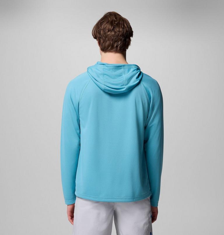 Sudadera técnica con capucha PFG Solar Stream para hombre, Color: Vintage Blue, image 3
