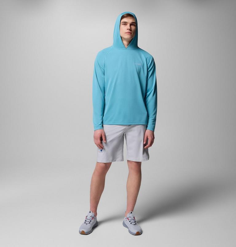 Sudadera técnica con capucha PFG Solar Stream para hombre, Color: Vintage Blue, image 2