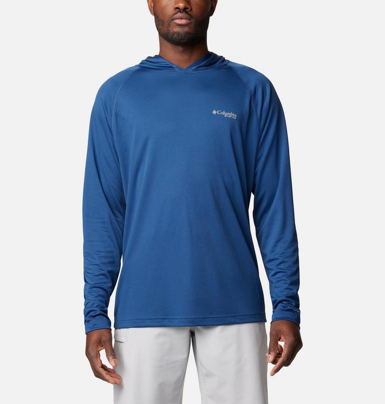 Men's PFG Solar Stream Technical Hoodie, Color: Carbon, image 1