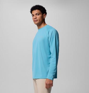 Men's PFG Solar Stream Technical Long Sleeve T-Shirt, Color: Vintage Blue, image 8