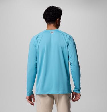 Men's PFG Solar Stream Technical Long Sleeve T-Shirt, Color: Vintage Blue, image 7