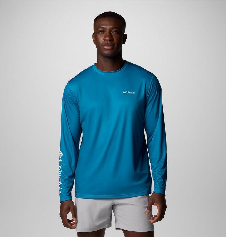 Camiseta de manga larga Terminal Tackle PFG Tarpon Rise para hombre, Color: Blue Echo, Trout Rise, image 3