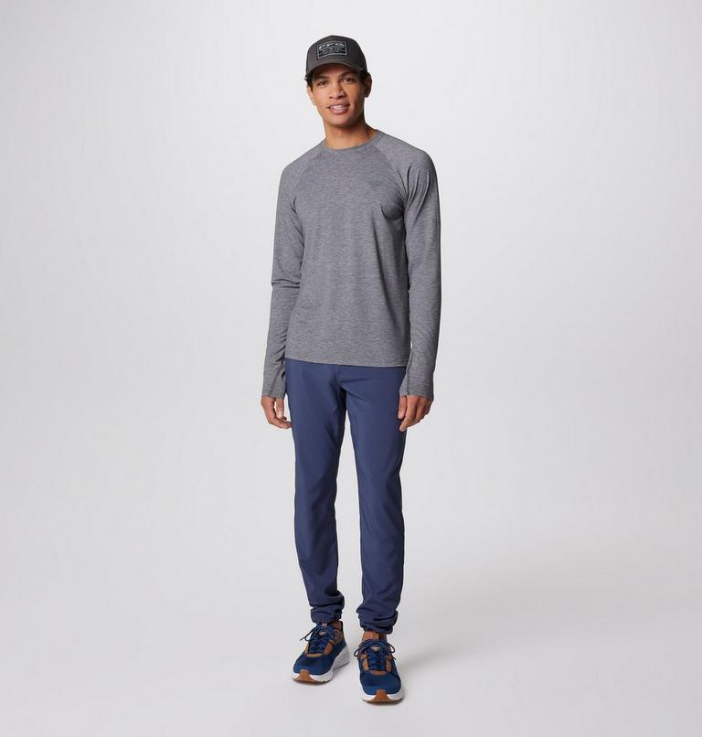Men's PFG Uncharted Technical Long Sleeve T-Shirt, Color: Shark Heather, image 3