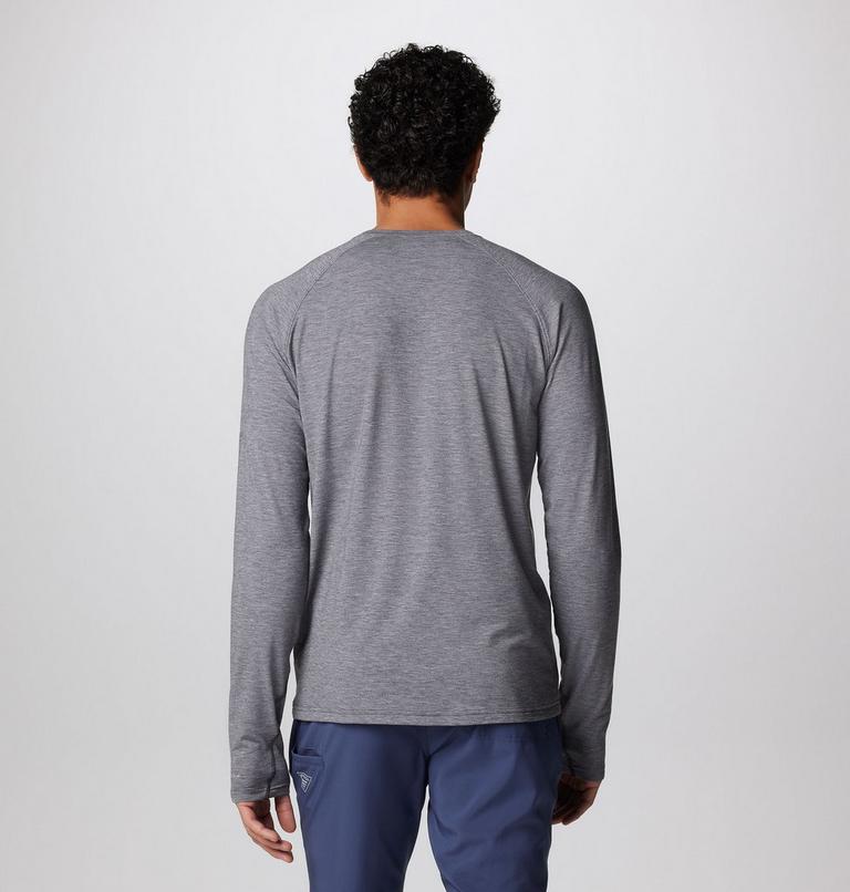 Men's PFG Uncharted Technical Long Sleeve T-Shirt, Color: Shark Heather, image 2