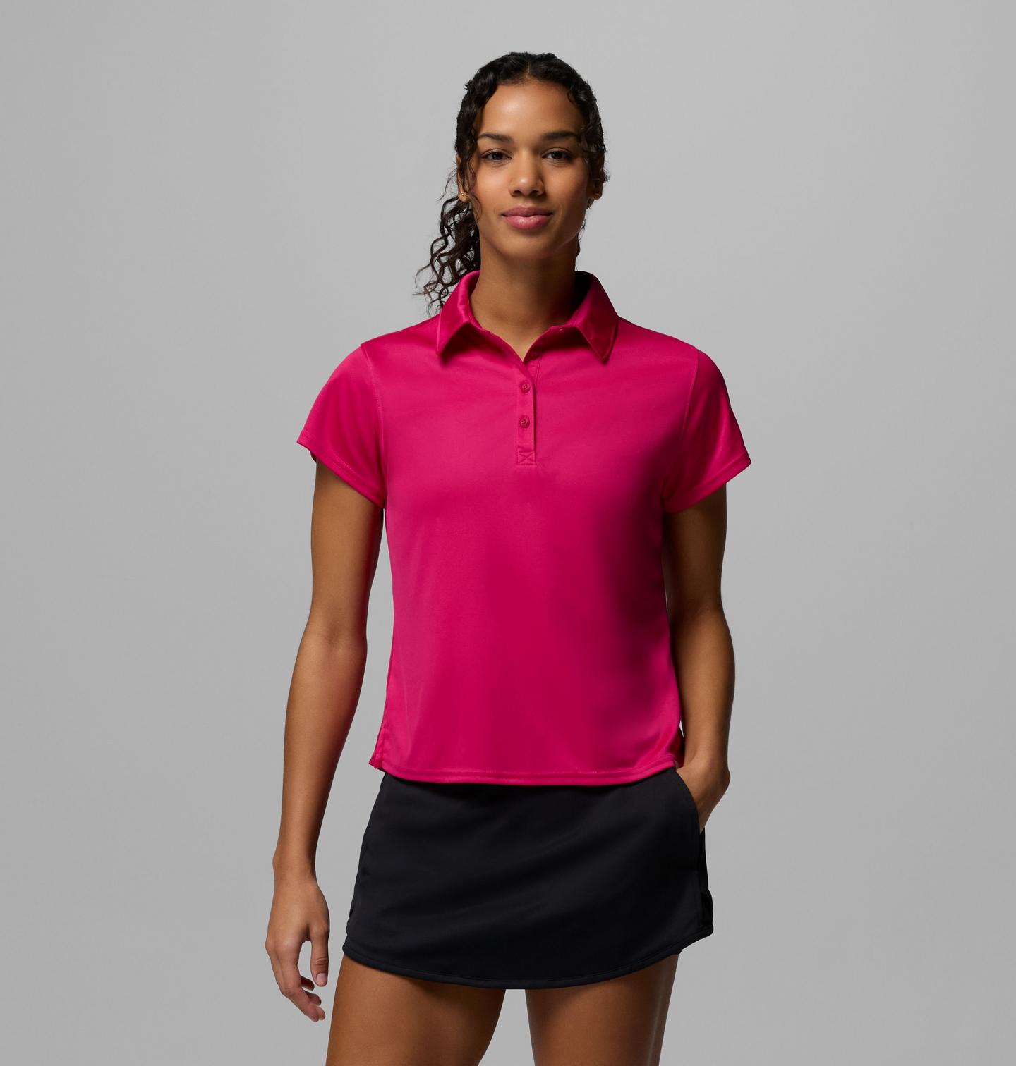 Женское поло Columbia PFG Tidal Tee Short Sleeve Polo, цвет: Розовый, вариант 1 — фото 1