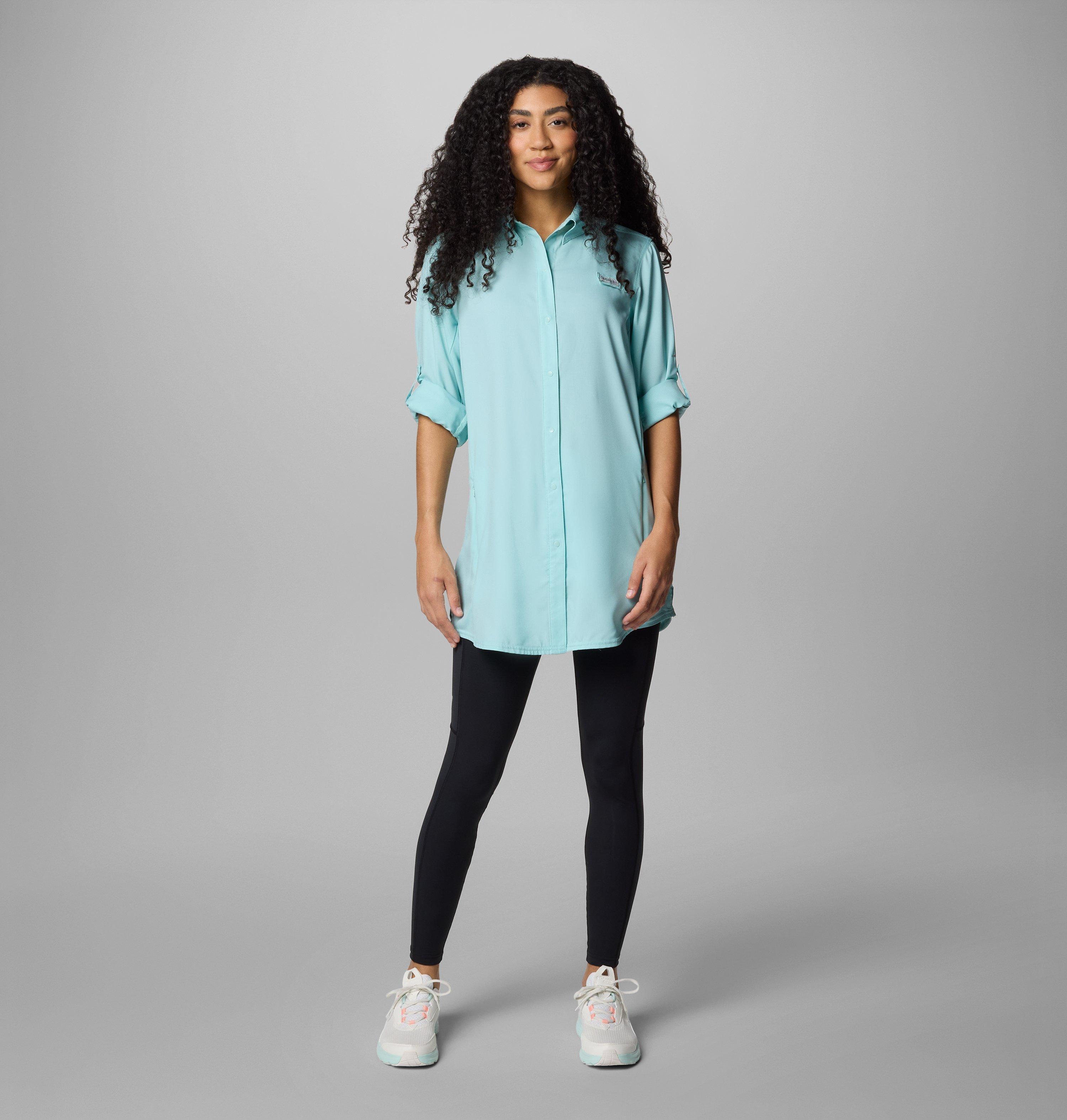 Chemise Columbia PFG Tamiami II Bleue Femme 3X - Manches Longues, Ventilée, Pêche