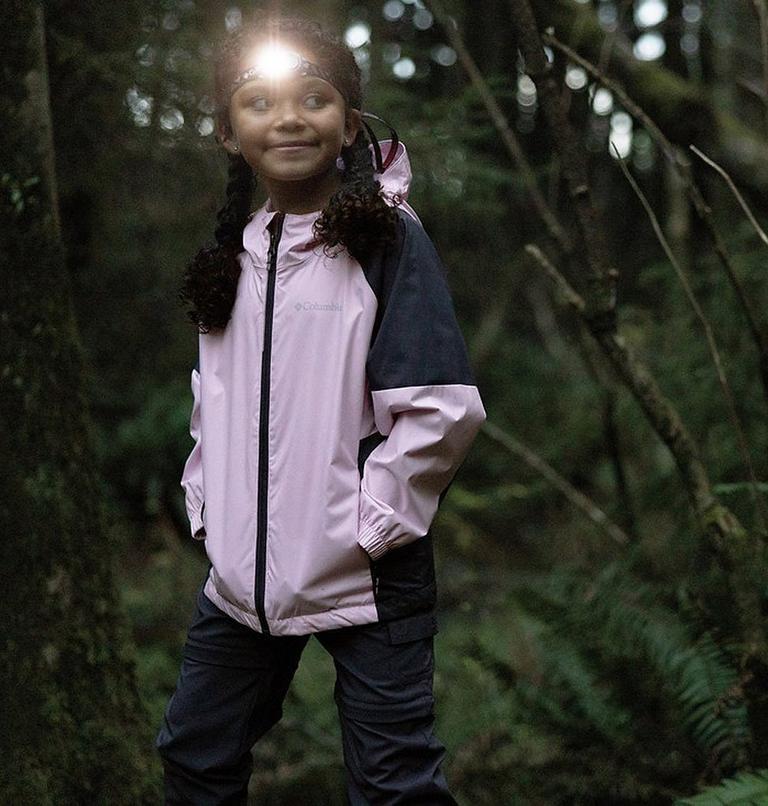 Youth Dalby Springs II Waterproof Hiking Jacket, Color: Pink Dawn, Nocturnal, image 4