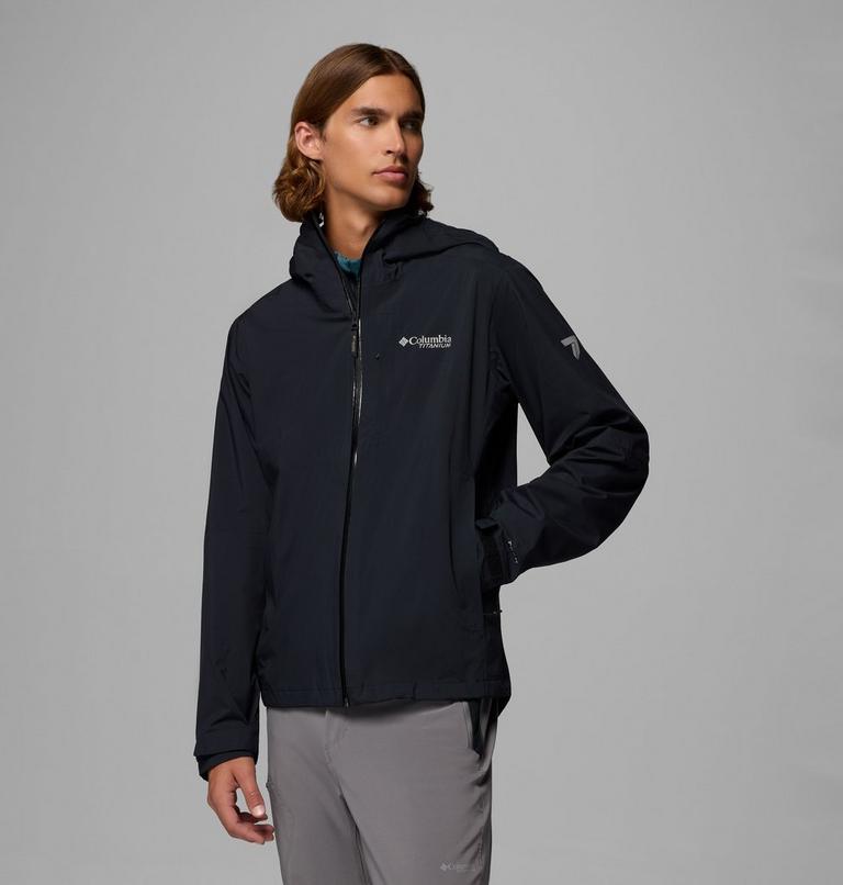 Men's Ampli-Dry II Waterproof Hiking Shell Jacket, Color: Black, image 4