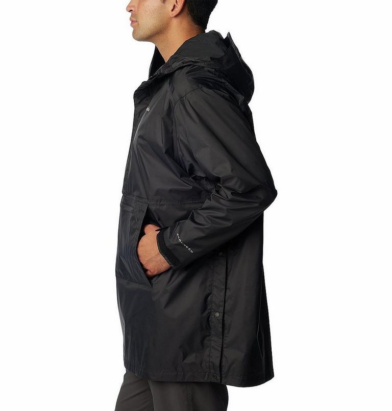 Men's Ten Falls Packable Waterproof Poncho, Color: Black, image 3