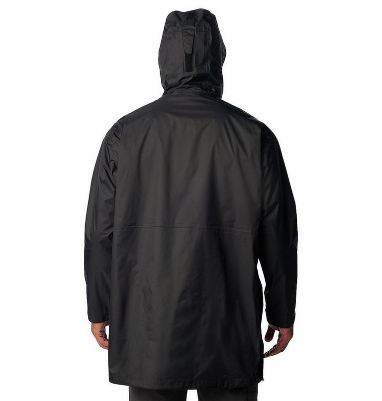 Men's Ten Falls Packable Waterproof Poncho, Color: Black, image 2