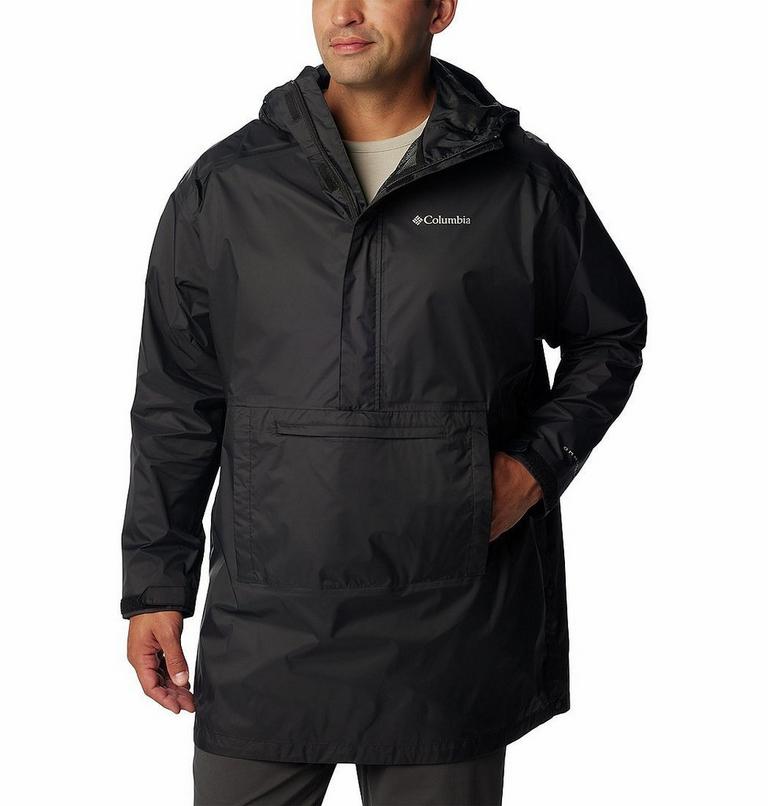 Men's Ten Falls Packable Waterproof Poncho, Color: Black, image 1
