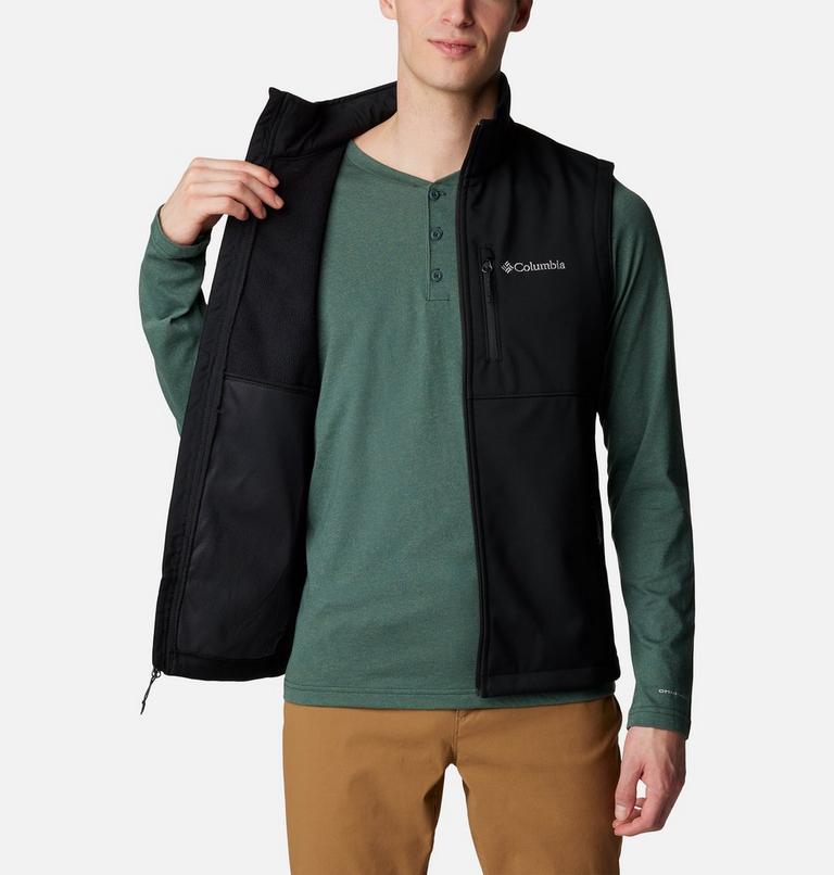 Men's Ascender Hiking Softshell Vest, Color: Black, image 5