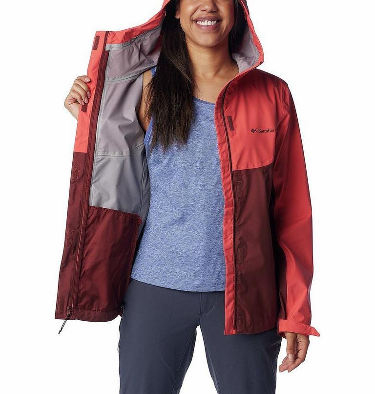 Women's Wahkeena Falls 3L Waterproof Hiking Shell, Color: Juicy, Spice, image 5