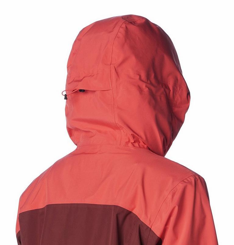Women's Wahkeena Falls 3L Waterproof Hiking Shell, Color: Juicy, Spice, image 6