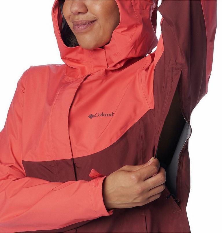 Women's Wahkeena Falls 3L Waterproof Hiking Shell, Color: Juicy, Spice, image 7