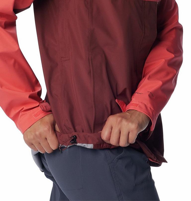 Women's Wahkeena Falls 3L Waterproof Hiking Shell, Color: Juicy, Spice, image 8