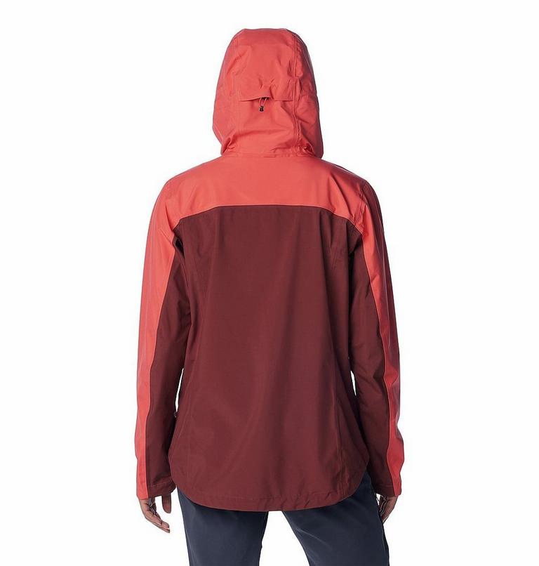 Women's Wahkeena Falls 3L Waterproof Hiking Shell, Color: Juicy, Spice, image 2