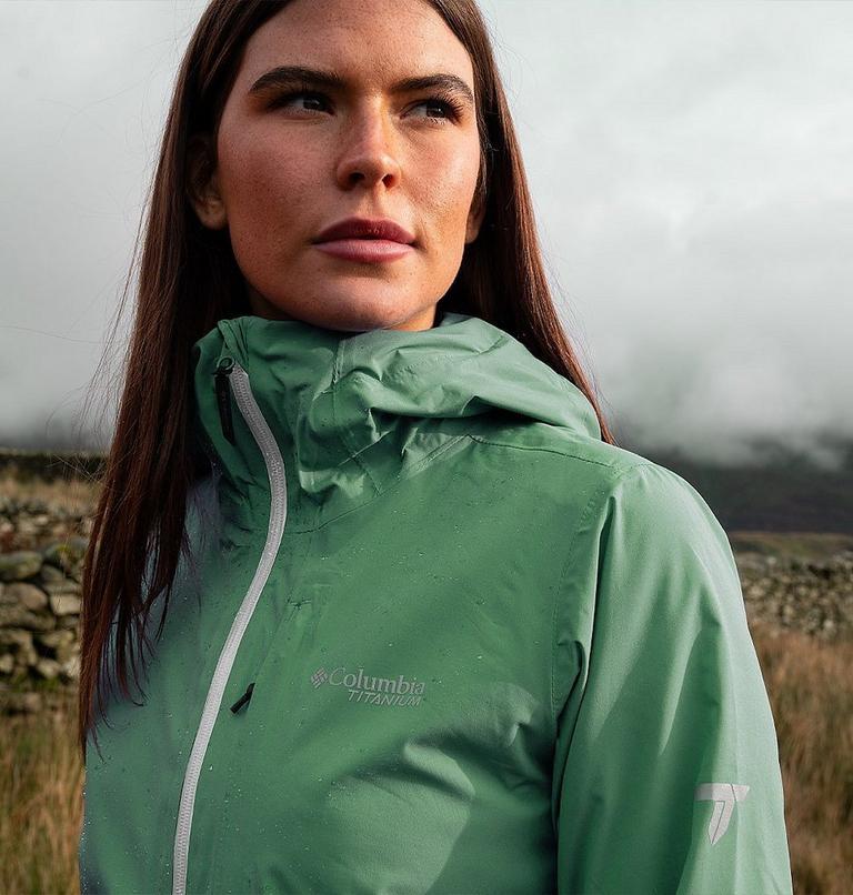 Women's Ampli-Dry II Waterproof Hiking Shell Jacket, Color: Sage Leaf, image 10