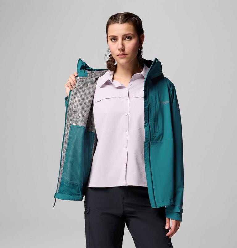 Women's Ampli-Dry II Waterproof Hiking Shell Jacket, Color: River Blue, image 6
