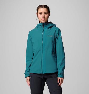Women's Ampli-Dry II Waterproof Hiking Shell Jacket, Color: River Blue, image 5