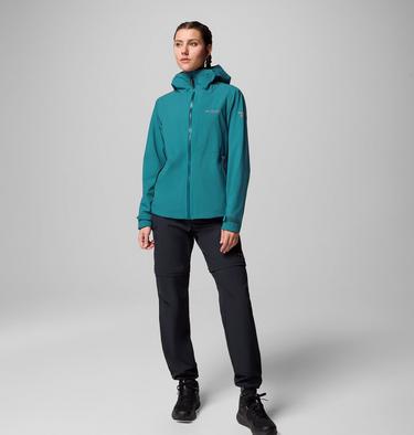 Women's Ampli-Dry II Waterproof Hiking Shell Jacket, Color: River Blue, image 6
