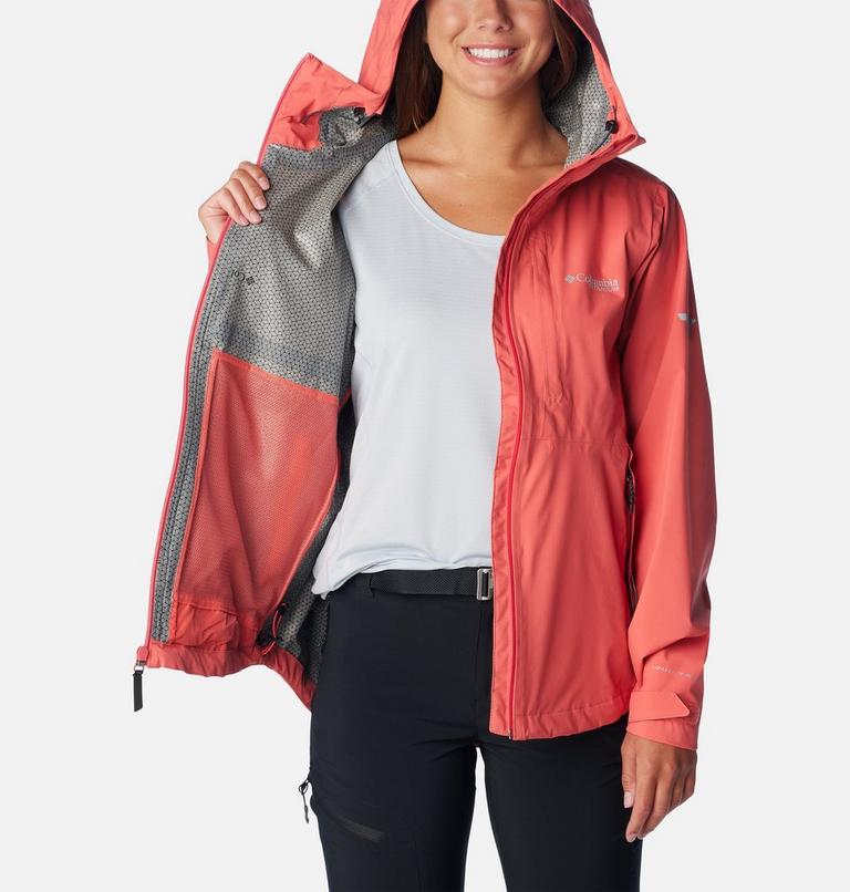 Women's Ampli-Dry II Waterproof Hiking Shell Jacket, Color: Juicy, image 5