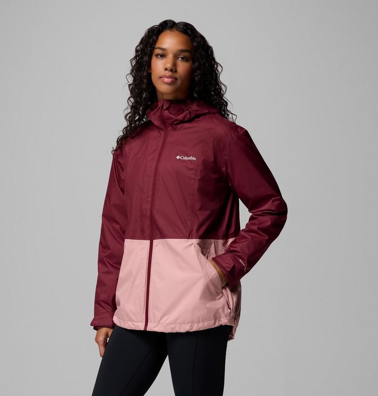 Women's Inner Limits III Waterproof Jacket, Color: Rich Wine, Eraser Pink, image 4