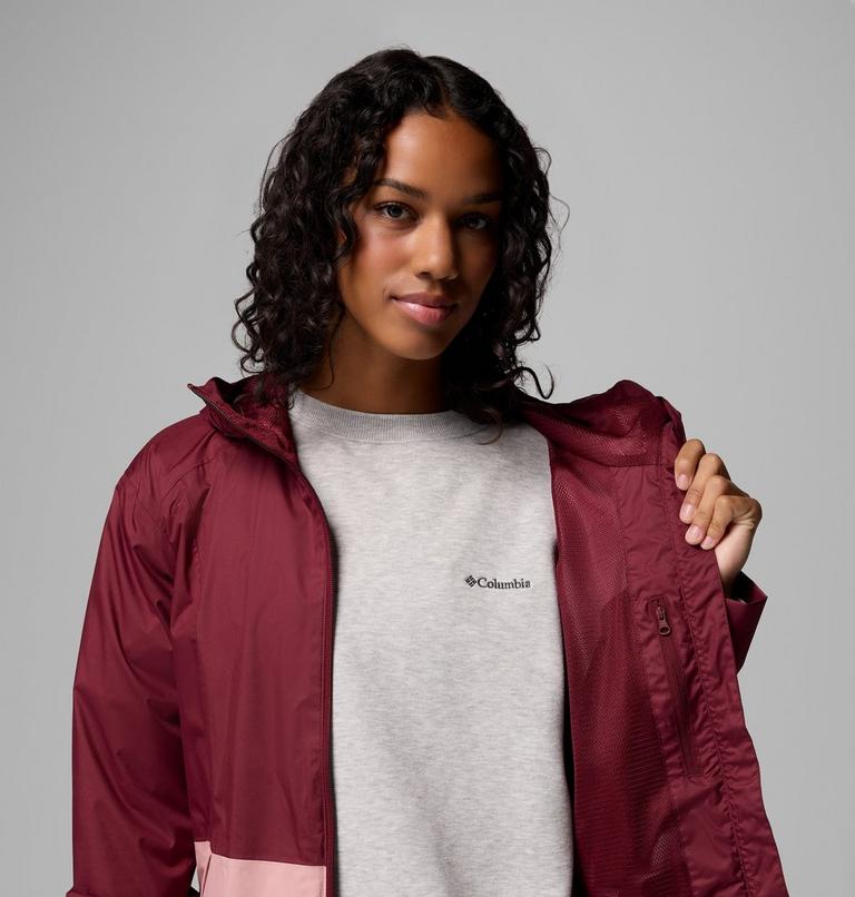 Women's Inner Limits III Waterproof Jacket, Color: Rich Wine, Eraser Pink, image 6