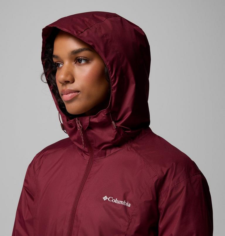 Women's Inner Limits III Waterproof Jacket, Color: Rich Wine, Eraser Pink, image 8