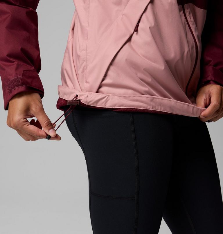 Women's Inner Limits III Waterproof Jacket, Color: Rich Wine, Eraser Pink, image 9