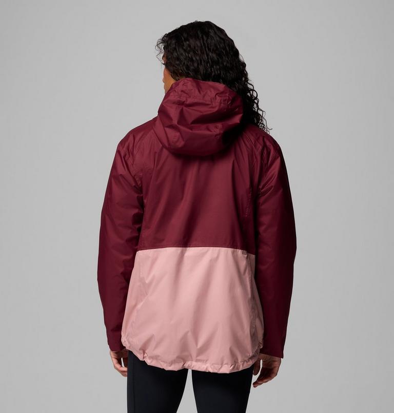 Women's Inner Limits III Waterproof Jacket, Color: Rich Wine, Eraser Pink, image 3