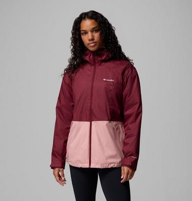 Women's Inner Limits III Waterproof Jacket, Color: Rich Wine, Eraser Pink, image 1