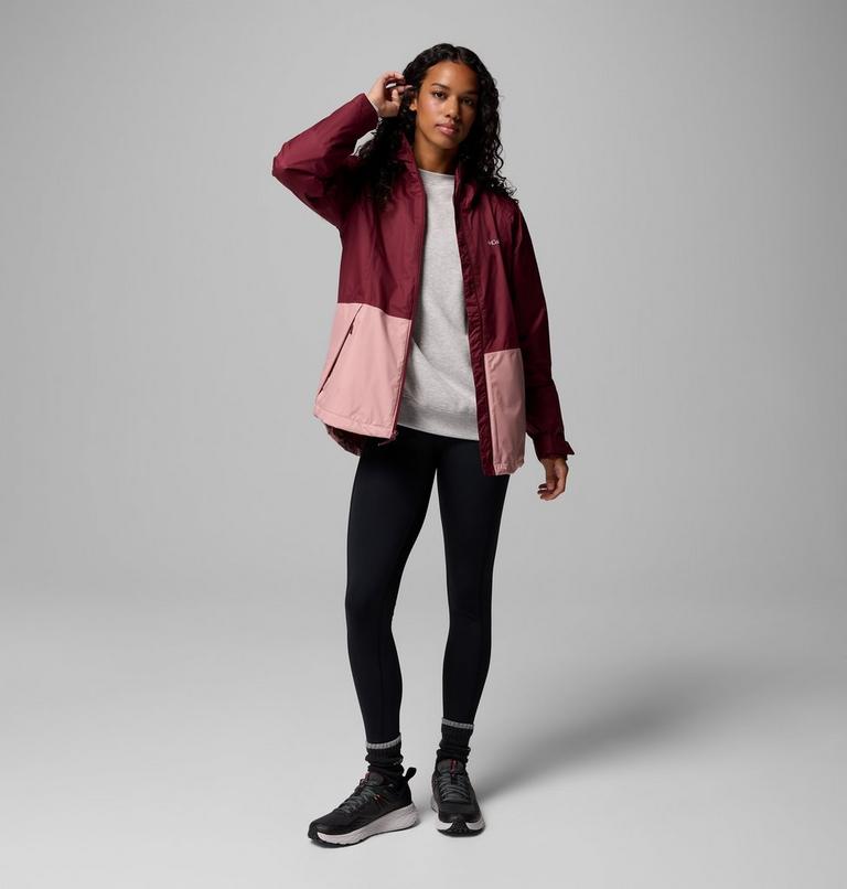 Women's Inner Limits III Waterproof Jacket, Color: Rich Wine, Eraser Pink, image 2