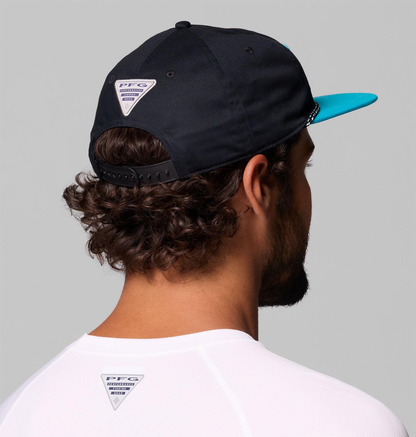 Кепка Columbia PFG Back Tack Snapback, цвет: Чёрный / Бирюзовый — фото 4