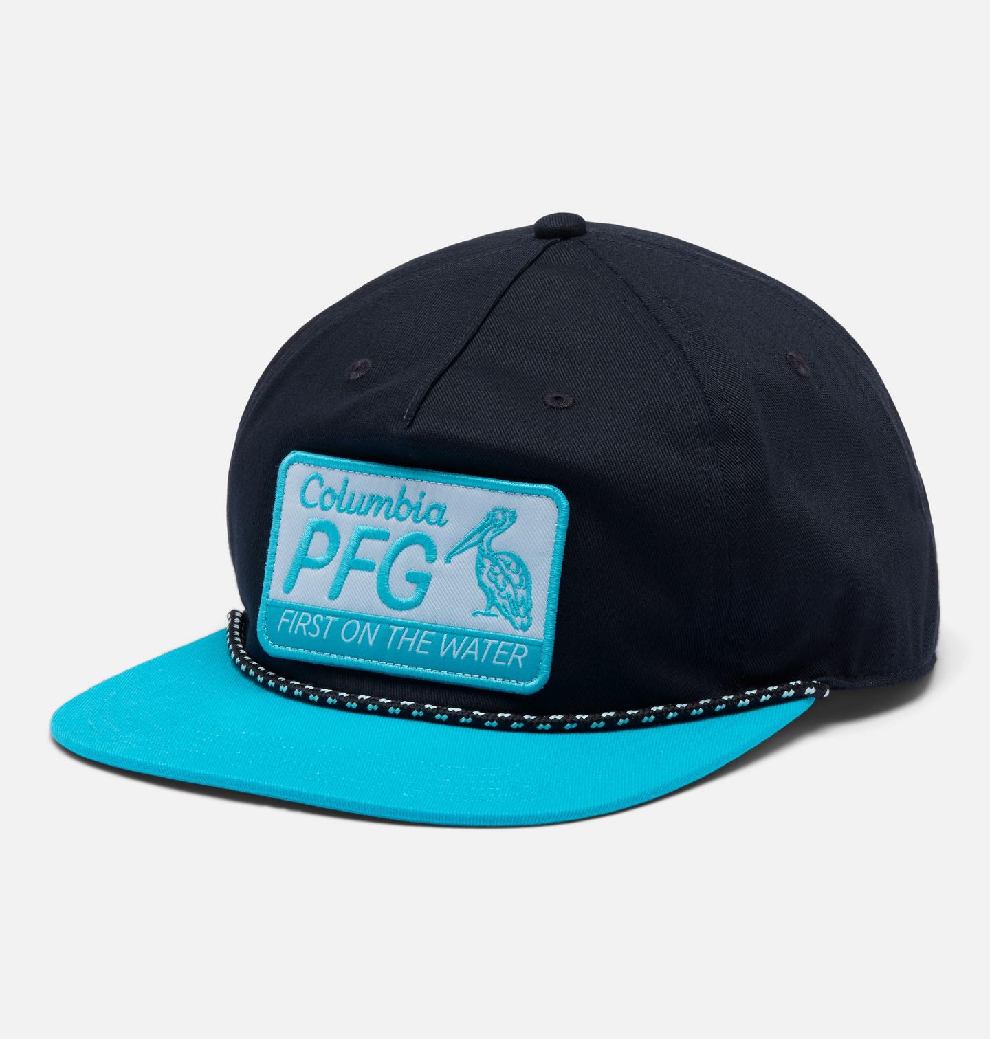 Кепка Columbia PFG Back Tack Snapback, цвет: Чёрный / Бирюзовый — фото 1