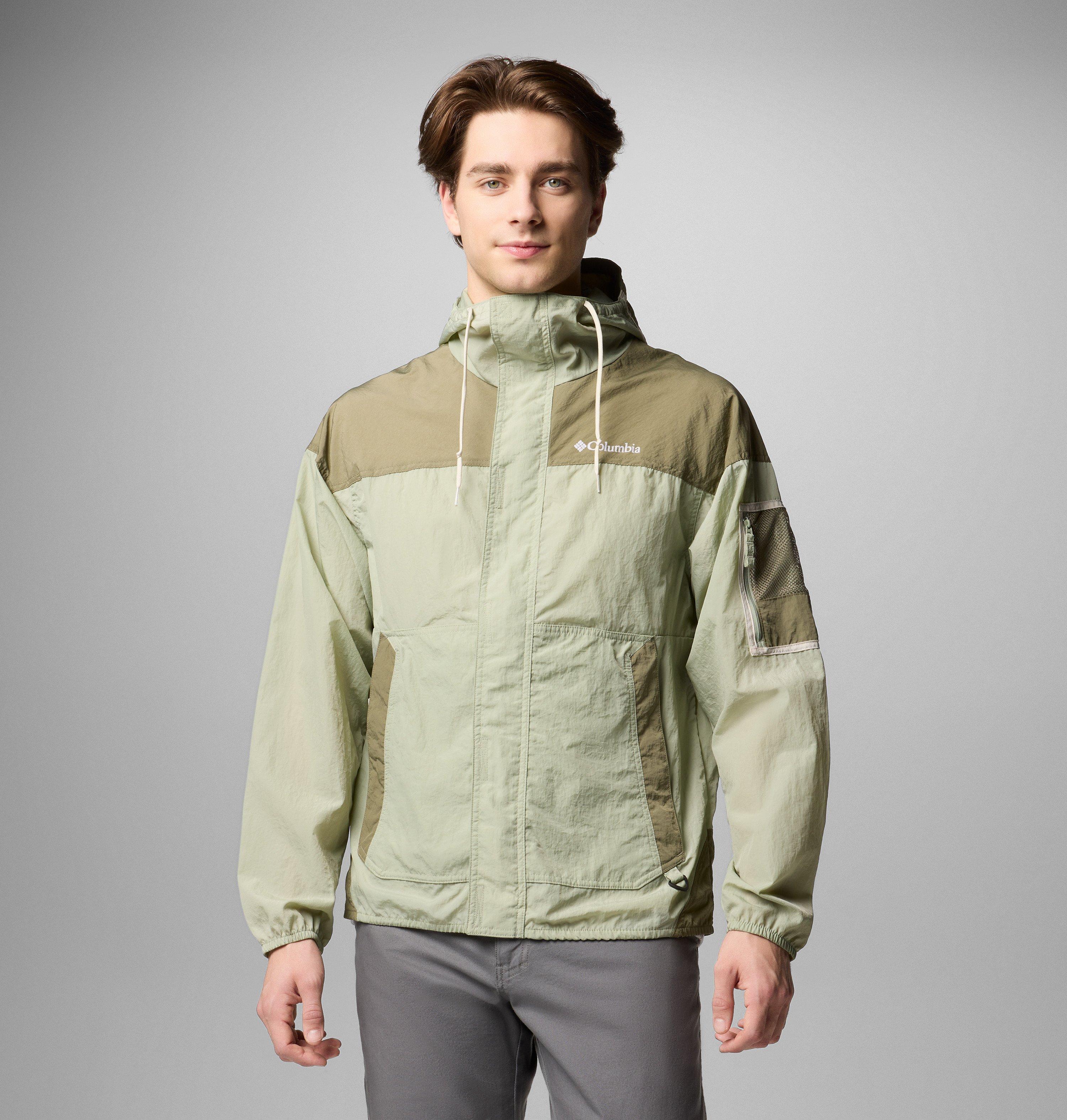 Columbia Sportswear Men's Green Columbia - Challenger™ Ii Windbreaker - Safari, Stone Extra Small