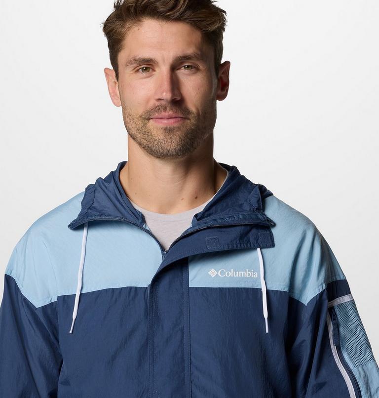 Men's Challenger II Windbreaker, Color: Dark Mountain, Ripple Blue, image 4