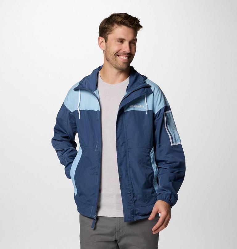 Men's Challenger II Windbreaker, Color: Dark Mountain, Ripple Blue, image 6