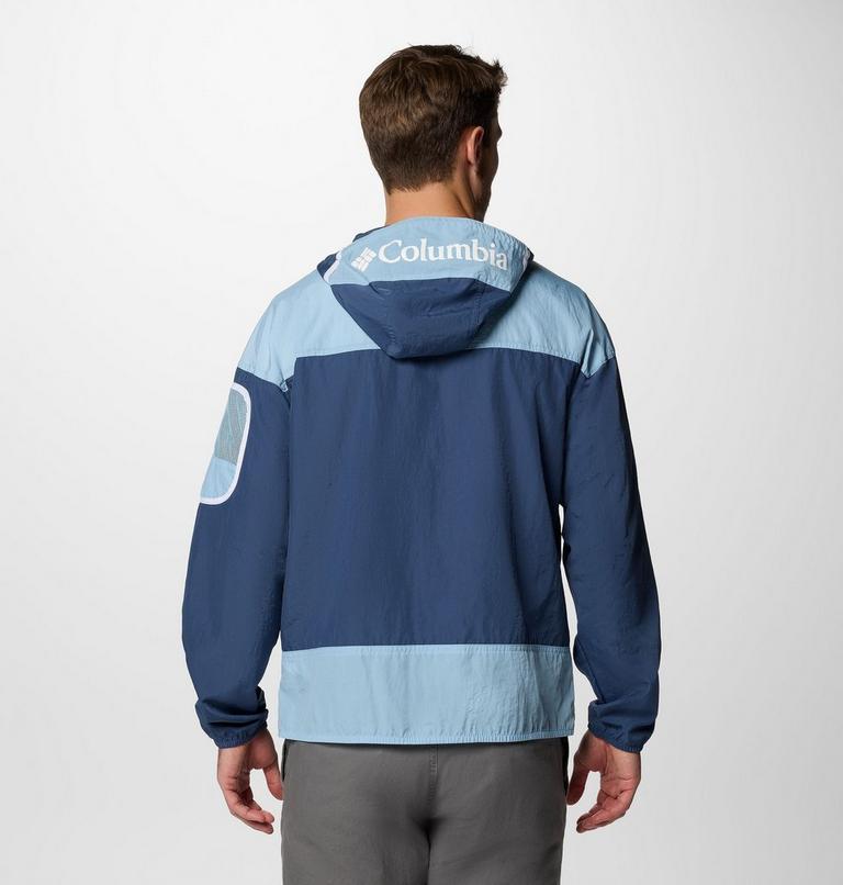 Men's Challenger II Windbreaker, Color: Dark Mountain, Ripple Blue, image 2